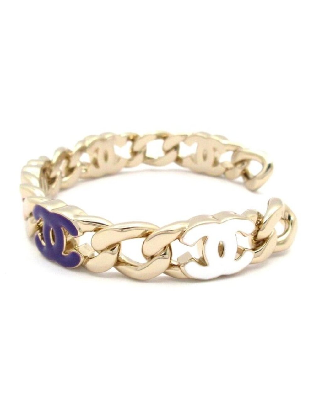 Chanel Bangle CC Logo Gold Pink Multi Bracelet - Picture 5 of 6